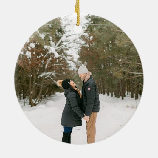 Sydney Red Eerste Kerstdag verloofd met Modern Keramisch Ornament (Achterkant)