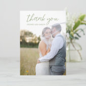 Sydney Sage Green Modern Wedding Bedankkaart (Staand voorkant)