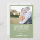 Sydney Sage Green Modern Wedding Bedankkaart (Achterkant)
