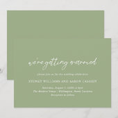 Sydney Sage Green Modern Wedding Kaart (Voorkant / Achterkant)
