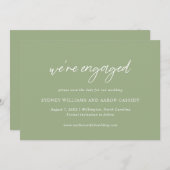 Sydney Sage Green Modern Wedding Save The Date (Voorkant / Achterkant)