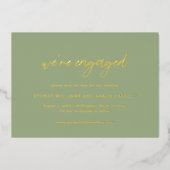 Sydney Sage Green Modern Wedding Save the Date Folie Uitnodiging (Voorkant)