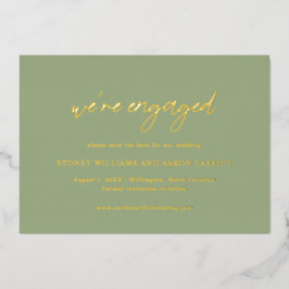 Sydney Sage Green Modern Wedding Save the Date Folie Uitnodiging