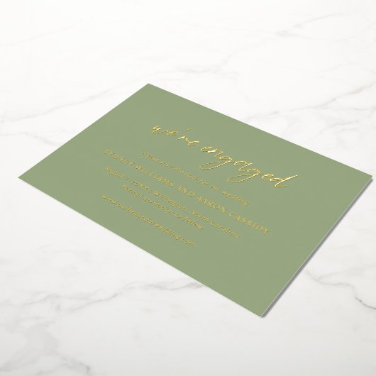 Sydney Sage Green Modern Wedding Save the Date Folie Uitnodiging (Gedraaid)