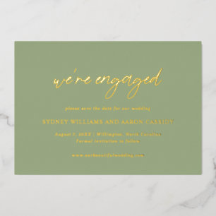 Sydney Sage Green Moderne Trouwkaart Uitnodiging