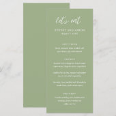 Sydney Sage Groene Moderne Trouw Menu (Voorkant / Achterkant)