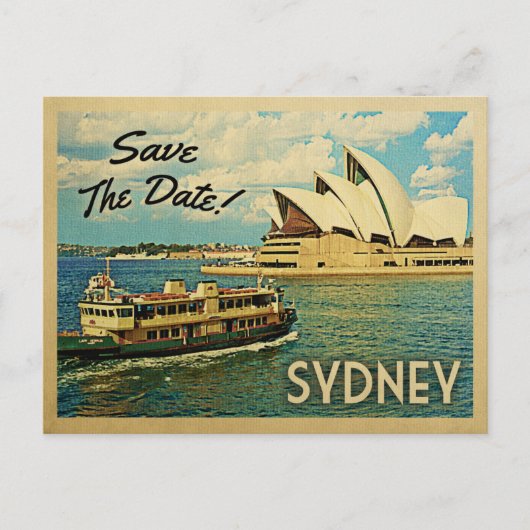 Sydney Save the Date Australia Aankondigingskaart (Voorkant)