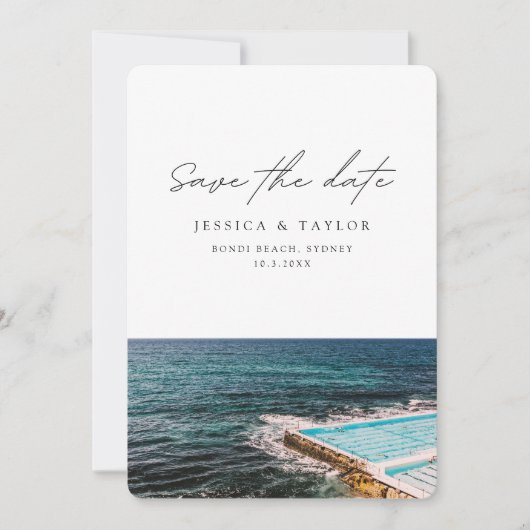 Sydney Save the Date Bondi Beach Bruiloft Kaart (Voorkant)