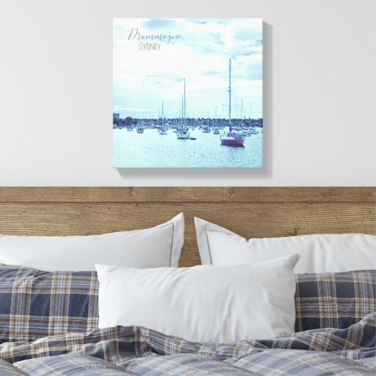 Sydney scène jachten op haven Drummoyne Canvas Afdruk (Insitu (Slaapkamer))