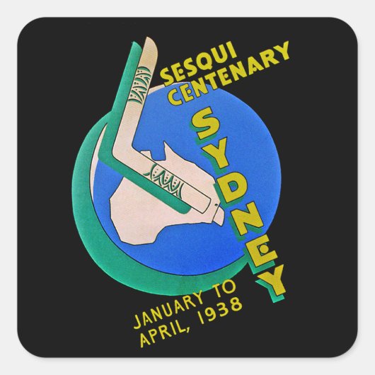 Sydney Sesqui Centenary Vierkante Sticker (Voorkant)