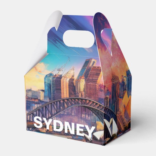 Sydney Silhouet Abstracte Kunst Bedankdoosjes (Voorkant Zijde)