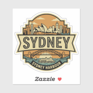Sydney Silhouette Australië Opera House Reis Badge Sticker
