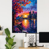 Sydney Silhouette Poster – Levendig Australië Muur (Thuiskantoor)