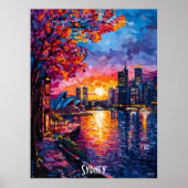 Sydney Silhouette Poster – Levendig Australië Muur (Voorkant)