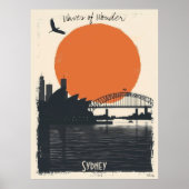 Sydney Silhouettes - Harbour Bridge Reflections Poster (Voorkant)