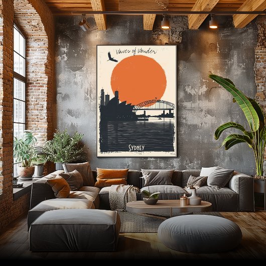 Sydney Silhouettes - Harbour Bridge Reflections Poster