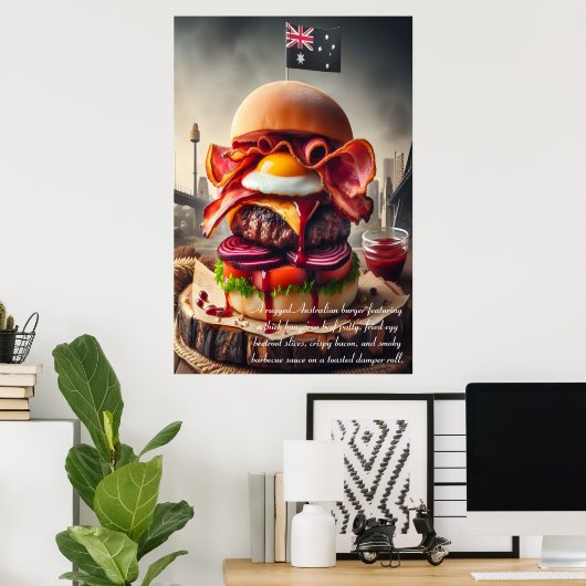Sydney Sizzle Burger 24x36 Poster (Thuiskantoor)