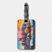 Sydney Skyline Abstracte kunst Bagagelabel (Achterkant verticaal)