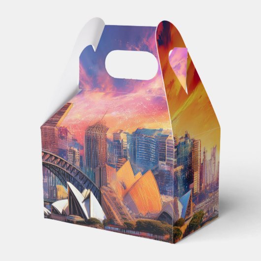 Sydney Skyline Abstracte kunst Bedankdoosjes (Achterkant)