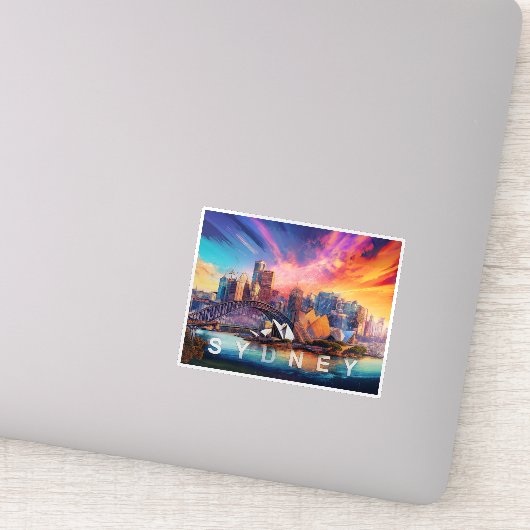 Sydney Skyline Abstracte kunst Sticker (Detail)