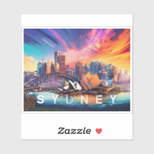 Sydney Skyline Abstracte kunst Sticker (Vel)