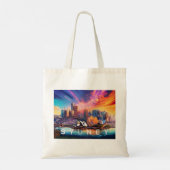 Sydney Skyline Abstracte kunst Tote Bag (Achterkant)