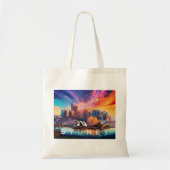 Sydney Skyline Abstracte kunst Tote Bag (Voorkant)