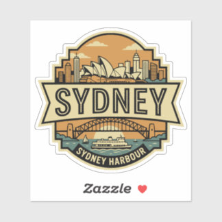 Sydney Skyline Australia Opera House Travel Badge  Sticker