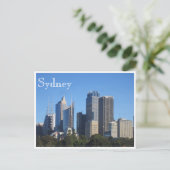 sydney skyline blue briefkaart (Staand voorkant)
