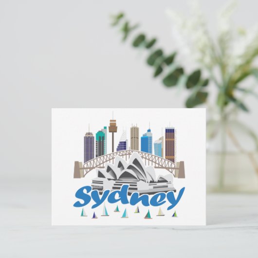 Sydney Skyline Briefkaart (Staand voorkant)