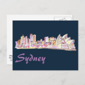Sydney Skyline Drawing Briefkaart (Voorkant / Achterkant)