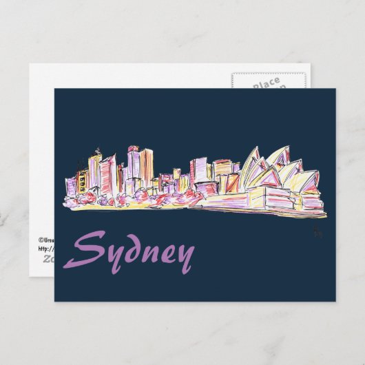 Sydney Skyline Drawing Briefkaart (Voorkant / Achterkant)