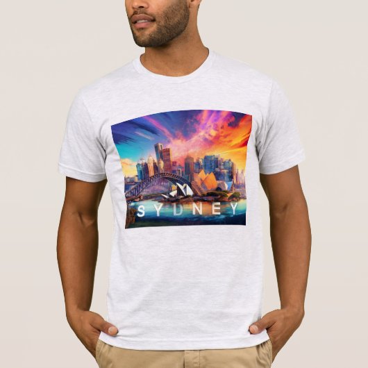 Sydney Skyline Graffiti Art T-shirt (Voorkant)