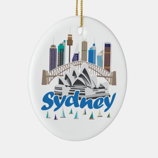 Sydney Skyline Keramisch Ornament (Rechts)