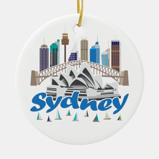 Sydney Skyline Keramisch Ornament (Voorkant)