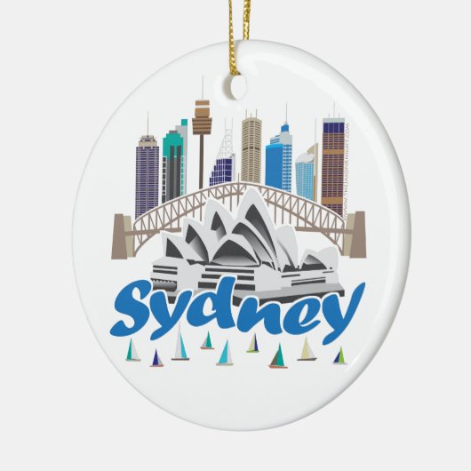 Sydney Skyline Keramisch Ornament (Links)