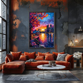 Sydney Skyline Poster – Vibrant Australia Wall Art