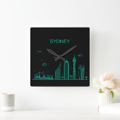 Sydney skyline vierkante klok (Huis)