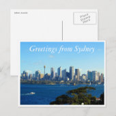 sydney stads silhouet groeten briefkaart (Voorkant / Achterkant)