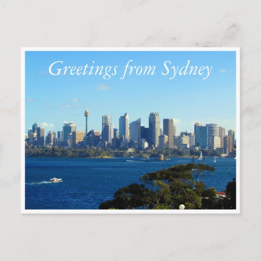 sydney stads silhouet groeten briefkaart (Voorkant)