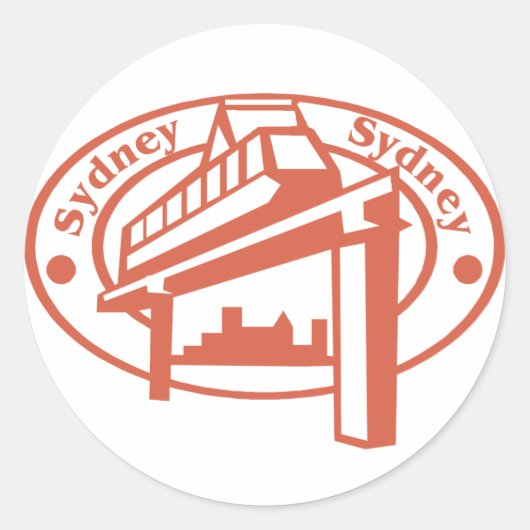 Sydney Stamp Ronde Sticker (Voorkant)