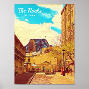 Sydney The Rocks met een havenbrug Poster