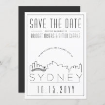 Sydney Trouw Deco Stijl Skyline Save the Date