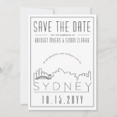 Sydney Trouw Decor Stijl Skyline Save the Date Kaart (Voorkant)
