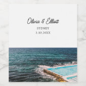 Sydney trouwgunst Persoonlijk wijnlabel Wijn Etiket (Enkel label)