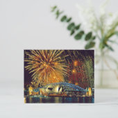 Sydney under Fireworks Postcard Briefkaart (Staand voorkant)