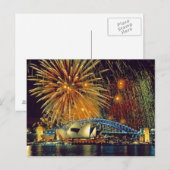 Sydney under Fireworks Postcard Briefkaart (Voorkant / Achterkant)
