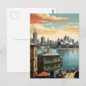 Sydney vintage poster briefkaart (Voorkant / Achterkant)
