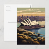 Sydney vintage poster briefkaart (Voorkant / Achterkant)