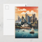 Sydney vintage poster briefkaart (Voorkant / Achterkant)
